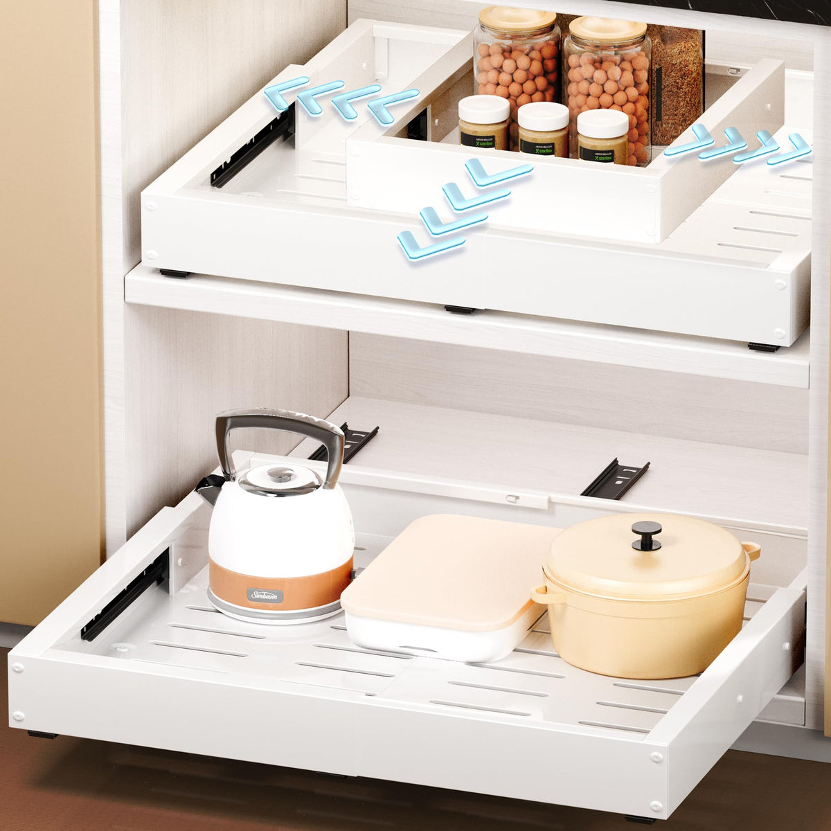1 Pcs Pull Out Cabinet Organizers, Width (12"-19") - Image 1