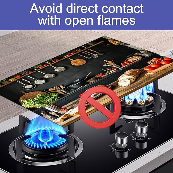 Stove Top Covers for Electric Pad 28 x 20 inches Rustic Kitchen Scene Kitchen Decorations Coffee Bar Mats for Coffee Maker Machine Stove Top Covers