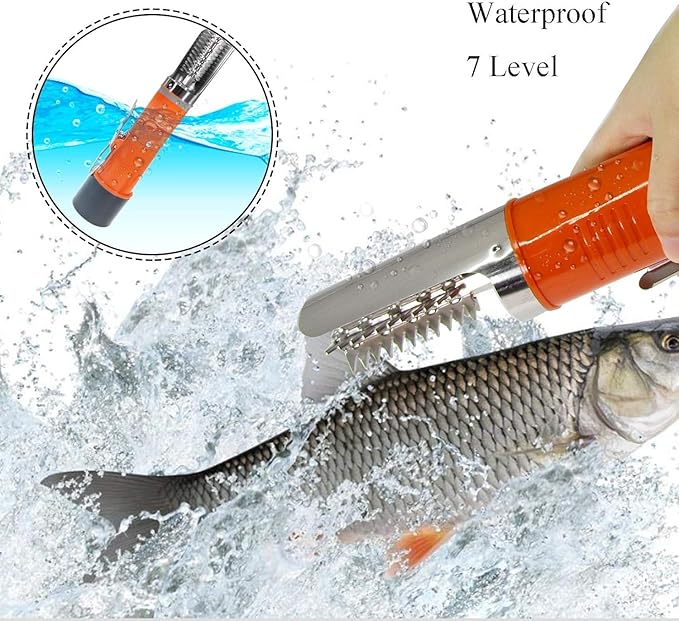 Powerful Electric Fish Scraper Cordless Fish Scaler Cleaner Automatic Fish Scale Remover with a Manual Scaler