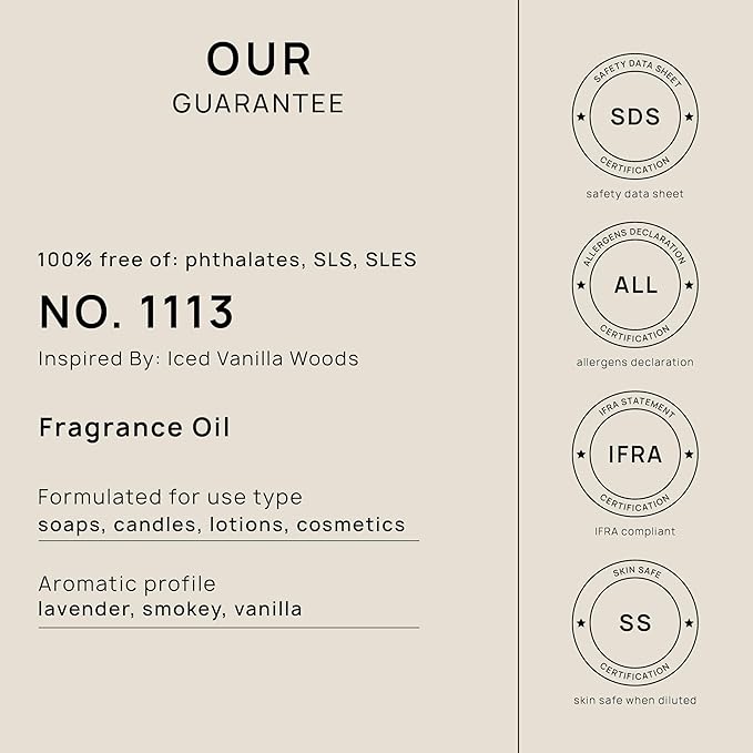 VINEVIDA [32oz] Iced Vanilla Woods Fragrance Oil for Candle Making and Soap Making - Premium Candle Scents for Soy Candles