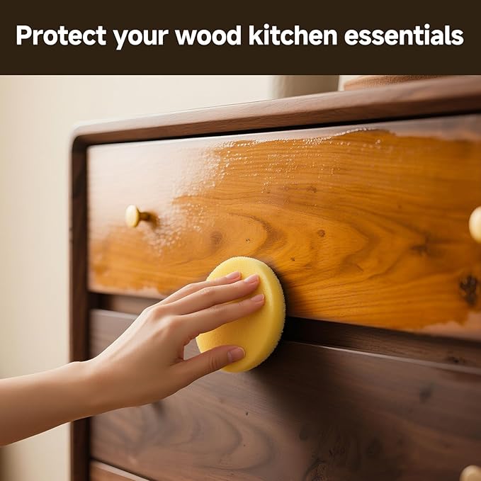 Non-Toxic Wood Wax for Furniture - 100% Natural Chalk Paint Wax for Sealing & Protecting Painted and Raw Wood Surfaces, Wooden Floors & More - Clear Protective Finish, 3.5 Oz (Includes Tools)