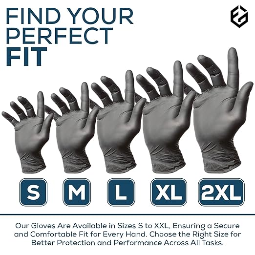 First Glove Volt 6 Mil Black Nitrile Disposable Gloves - 100 Count Small - Food Safe Heavy Duty Gloves for Cooking, Cleaning, Industrial & Food Service - Latex Free, Powder Free, Micro-Textured Grip