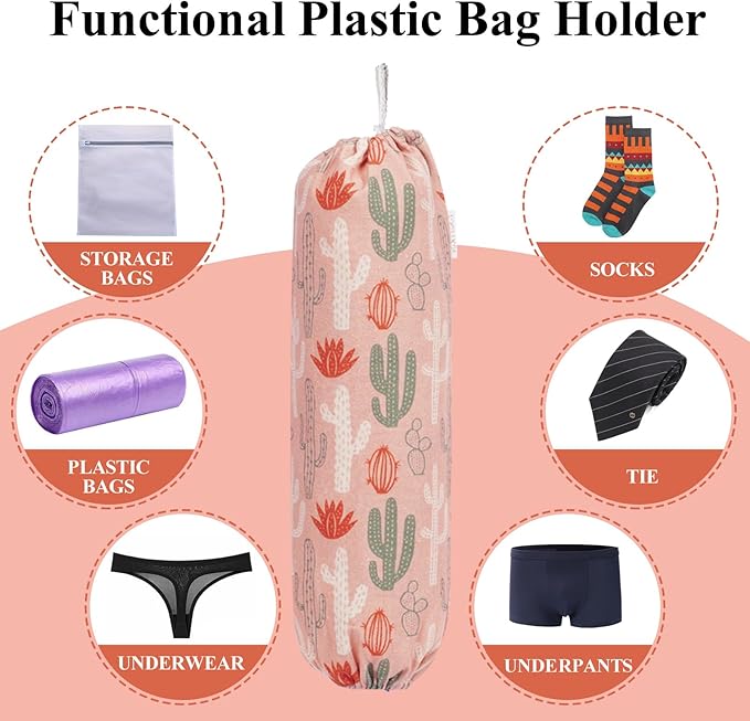 TOGETRUE Plastic Bag Holder, Wall Mount Plastic Bag Organizer Dispenser, Heavy Duty Grocery Bag Storage Holder for Home Kitchen Camper