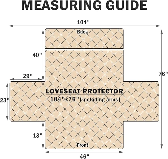 Cmfshape Skidproof Loveseat Cover-Geometrical Couch Slipcover with Elastic Straps-Easy Fit Slip Cover-Washable Furniture Protector for Pets and Kids(Loveseat46,Coffee)