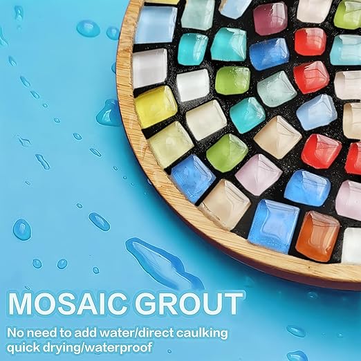 Mosaic Crystal Grout, Mosaics Tile Tools, Mosaic Tile Accessories – Essential for Handmade Grouting and Perfect for DIY Craft Projects (Dark Gray, 8.8oz)