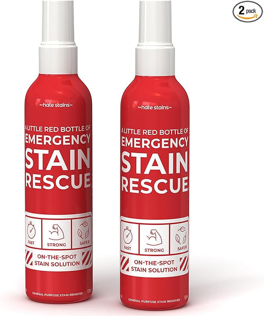 Emergency Stain Rescue Stain Remover Spray - Carpet Cleaner Spray - Wine & Coffee Stain Removal - 4 Fl Oz (Pack of 2)