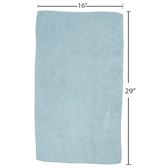 Fromm Softees Microfiber Salon Hair Towels for Hairstylists, Barbers, Spa, Gym in Aqua, 16" by 29", 10 count Perfect Hair Care Towel for Drying Curly, Long, Wavy Hair