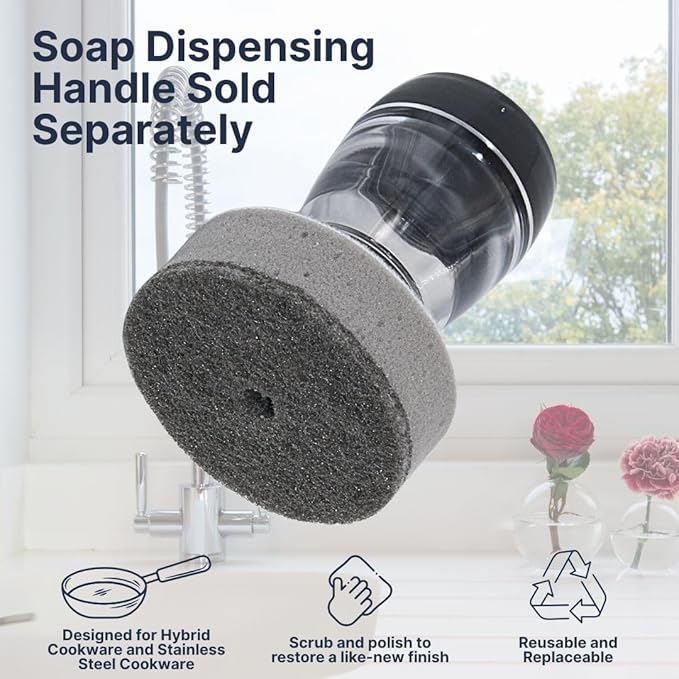 Hybrid Pan Scrubber with DuoPad (3-Pack DuoPad Refill)