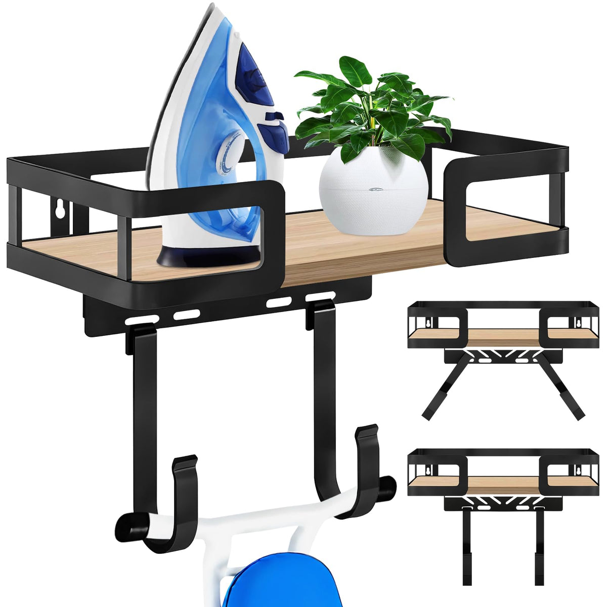 Ironing Board Hanger Wall Mount with Iron Holder for T and Y Legs - Image 1