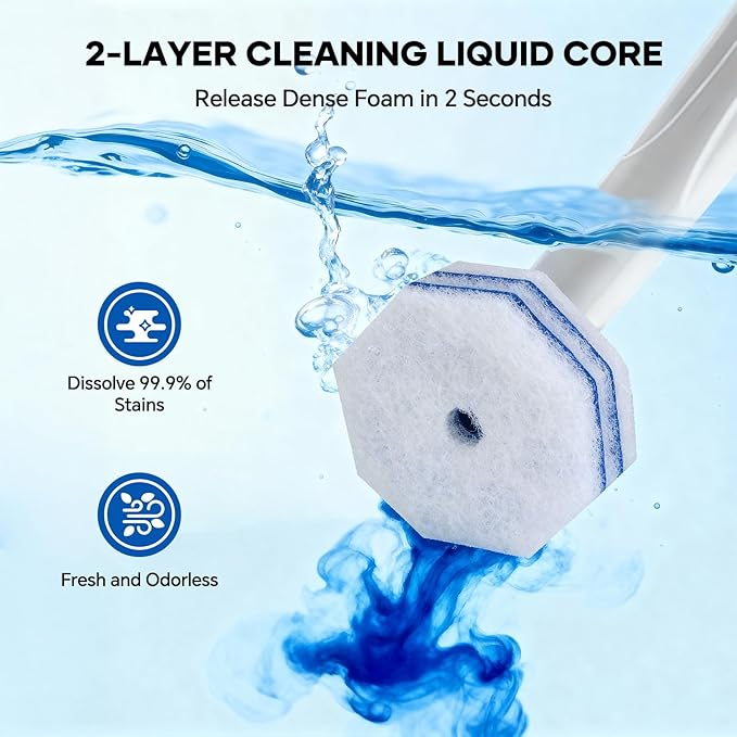 80 PCS Toilet Wand Refills Fits for Clorox Toilet Wand,Upgrade 5-Layer Disposable Bowl Cleaner Refills for Bathroom Cleaning,3X Cleaning Power,No Falling Apart