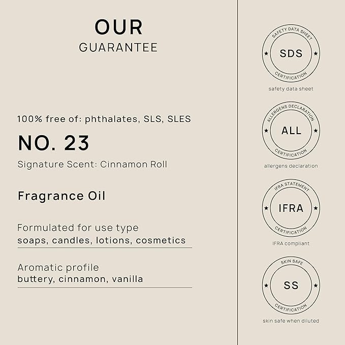 VINEVIDA [16oz] Cinnamon Roll Fragrance Oil - Fall Scent for Candle Making - Essential Oil - Candle Scents