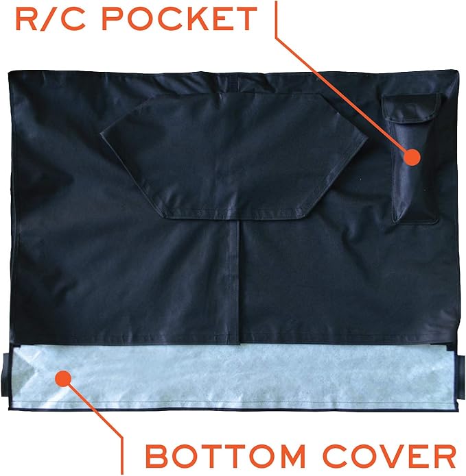 Outdoor TV Cover 55 inch - WITH FRONT FLAP - Weatherproof, Waterproof protection, Soft Interior, With Bottom cover - Black