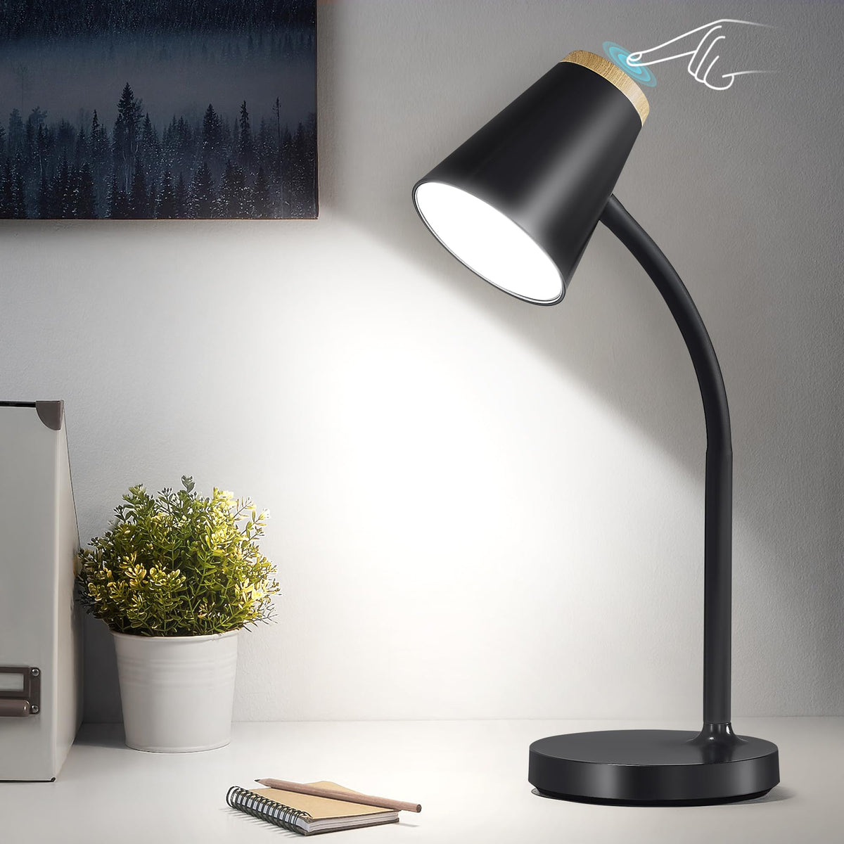 EJIAXIN Desk Lamp for College Dorm Room - Small LED Desk Lamp - Image 1