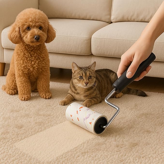 720 Sheets Lint Rollers for Pet Hair Remover,Extra Sticky Lint Remover for Clothes, Dog Cat Hair Lint Roller,1 Reusable Handle +8 Lint Roller Refills Pack
