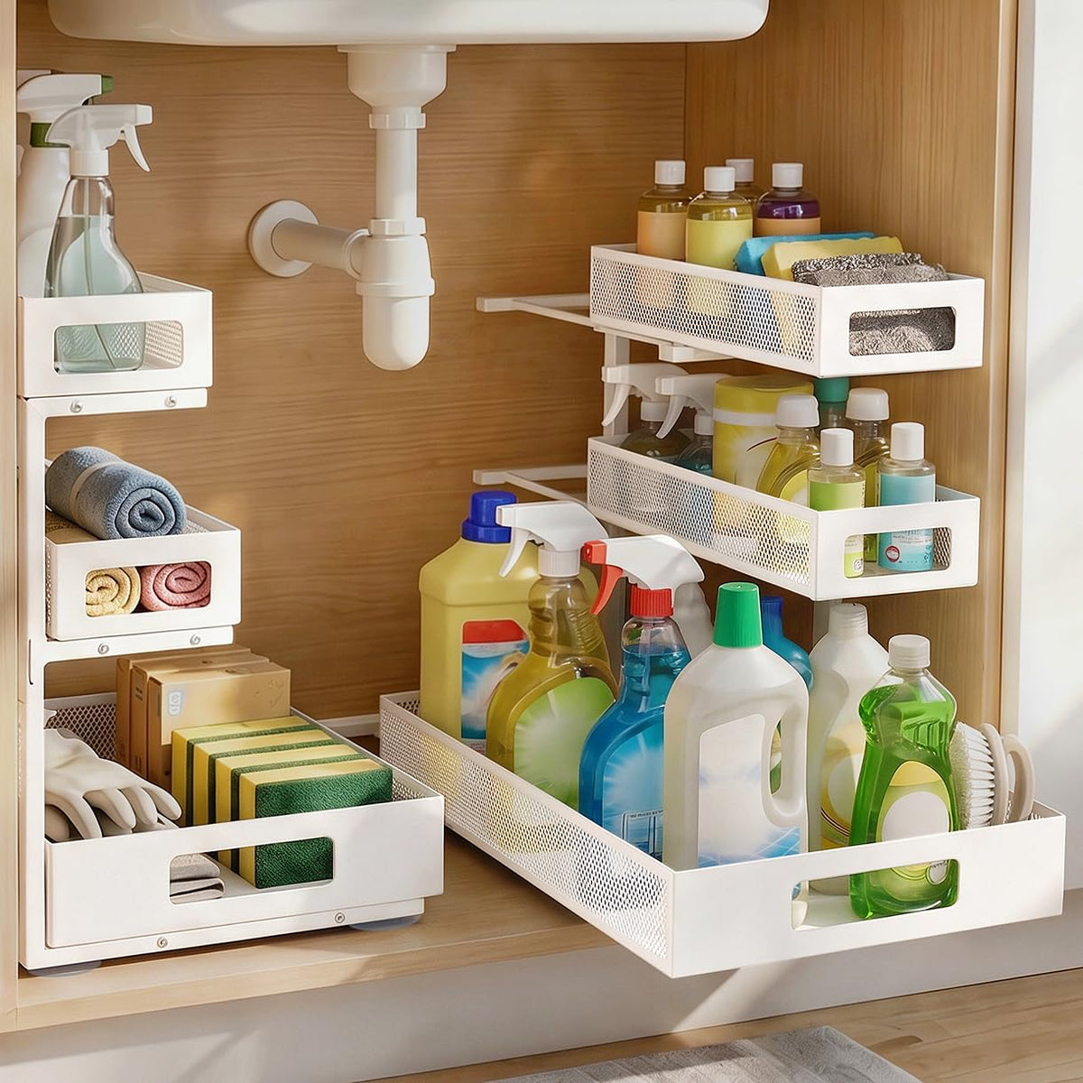 3 Tier Under Sink Organizer for Bathroom, Pull Out D | Under Sink Stor - Image 1