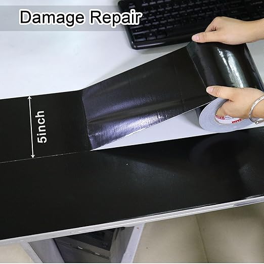 Wide Duct Tape, Industrial Grade Black Wide Tape 5 inches x 55 Yards (164 ft), 9 Mil Heavy-Duty, Waterproof, Strong, Flexible, No Residue, UV Resistant for Crafts & Home Improvement