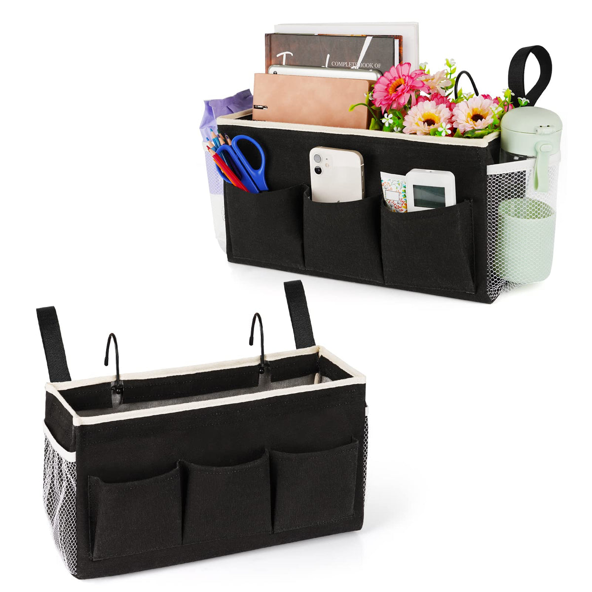 Lilithye Bedside Caddy, Bedside Storage Bag Hanging Organizer - Image 1