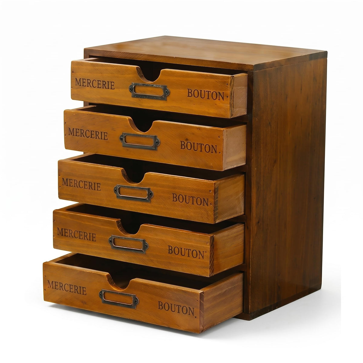 Vintage 5-Drawer Wooden Desk Organizer - Craft Storage - Image 1