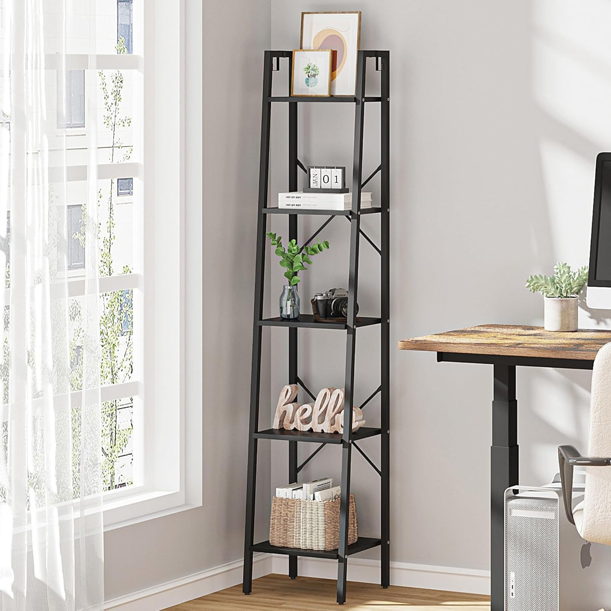Hzuaneri Ladder Shelf, Bookshelf - Image 1