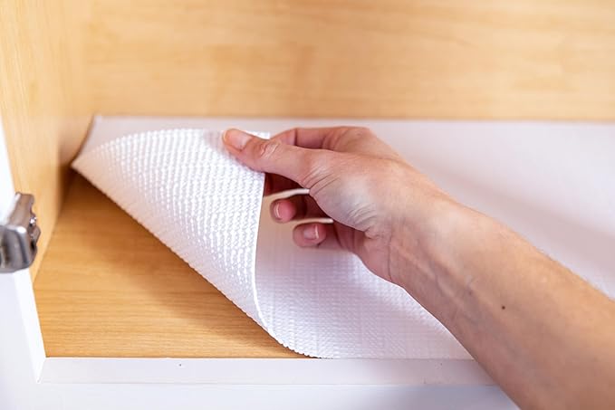 Smooth Top EasyLiner for Cabinets & Drawers - Easy to Install & Cut to Fit - Shelf Paper & Drawer Liner Non Adhesive - Non Slip Shelf Liner for Kitchen Pantry - 12 Inch Width - 60 Total Feet - Gray
