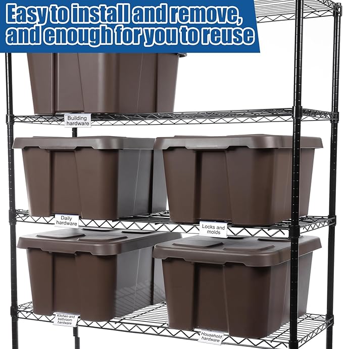 Kathfly 100 Pack Wire Shelf Label Holders Shelf Cable Tags for Wire Shelving 3 Viewing Angles 3" Adjustable Clear Plastic Rack Label Holder Retail Clips Compatible with 1-1/4in Metro Shelving