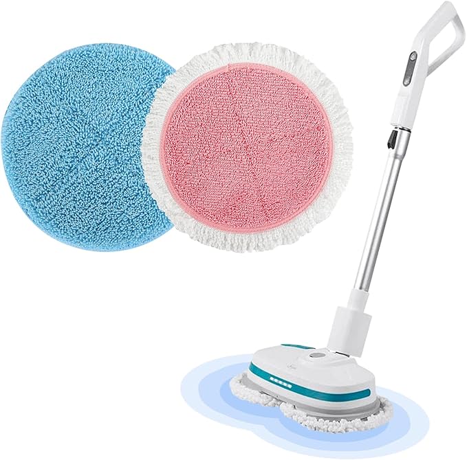BeiLan Spin Cordless Electric Mop Pads - 8 Pack Steam Electric Mop Refills Fit for Vmai/Eous/Idoo/Alfabot/Devoac - 7.28inch Spin Replacement Mop Pads for Floor Cleaning