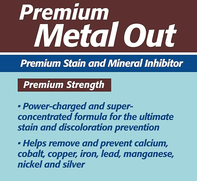 Pool Mate 1-Quart 2-Pack Premium Metal Out Stain and Mineral Inhibitor, Pool Metal Remover, Stain Remover, Made in USA