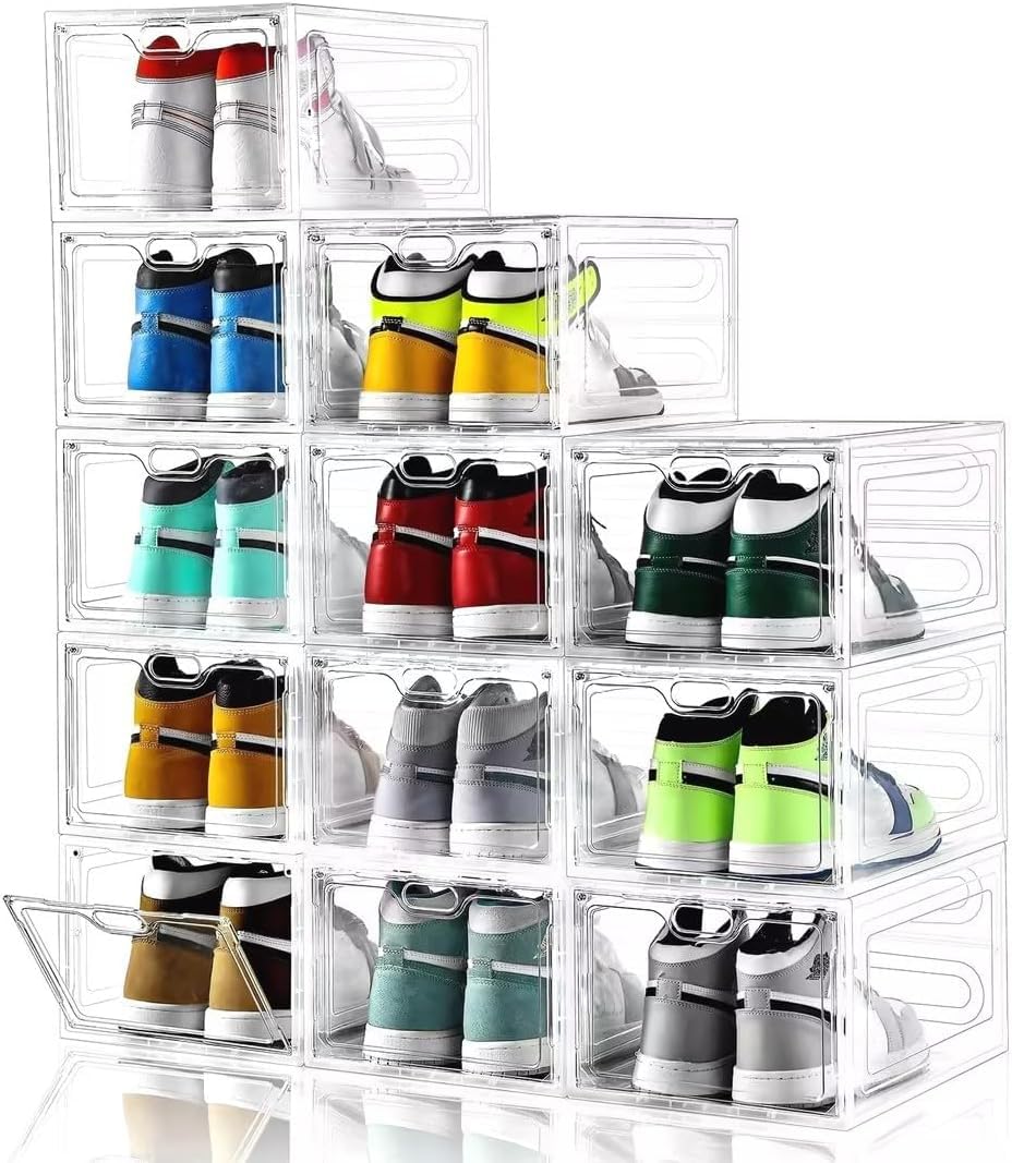 INSTY 12 Pack Large Shoe Storage Box, Clear Shoe Storage - Image 1