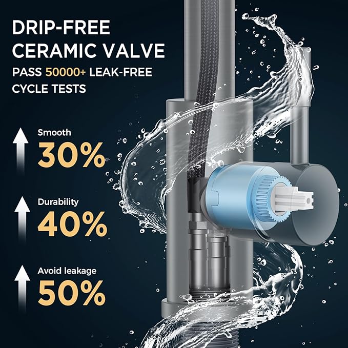 FORIOUS Oil Rubbed Bronze Kitchen Faucet with Soap Dispenser, High Arc Modern Sink Faucet with Pull Down Sprayer and Deck Plate Fit for 1 or 3 Hole for Pot Filler Bar Farmhouse Laundry Rv, ORB