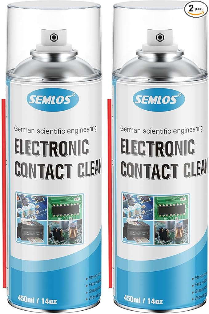 Semlos Electrical Contact Cleaner for Battery, Circuit Boards, 14 oz, 2 Packs