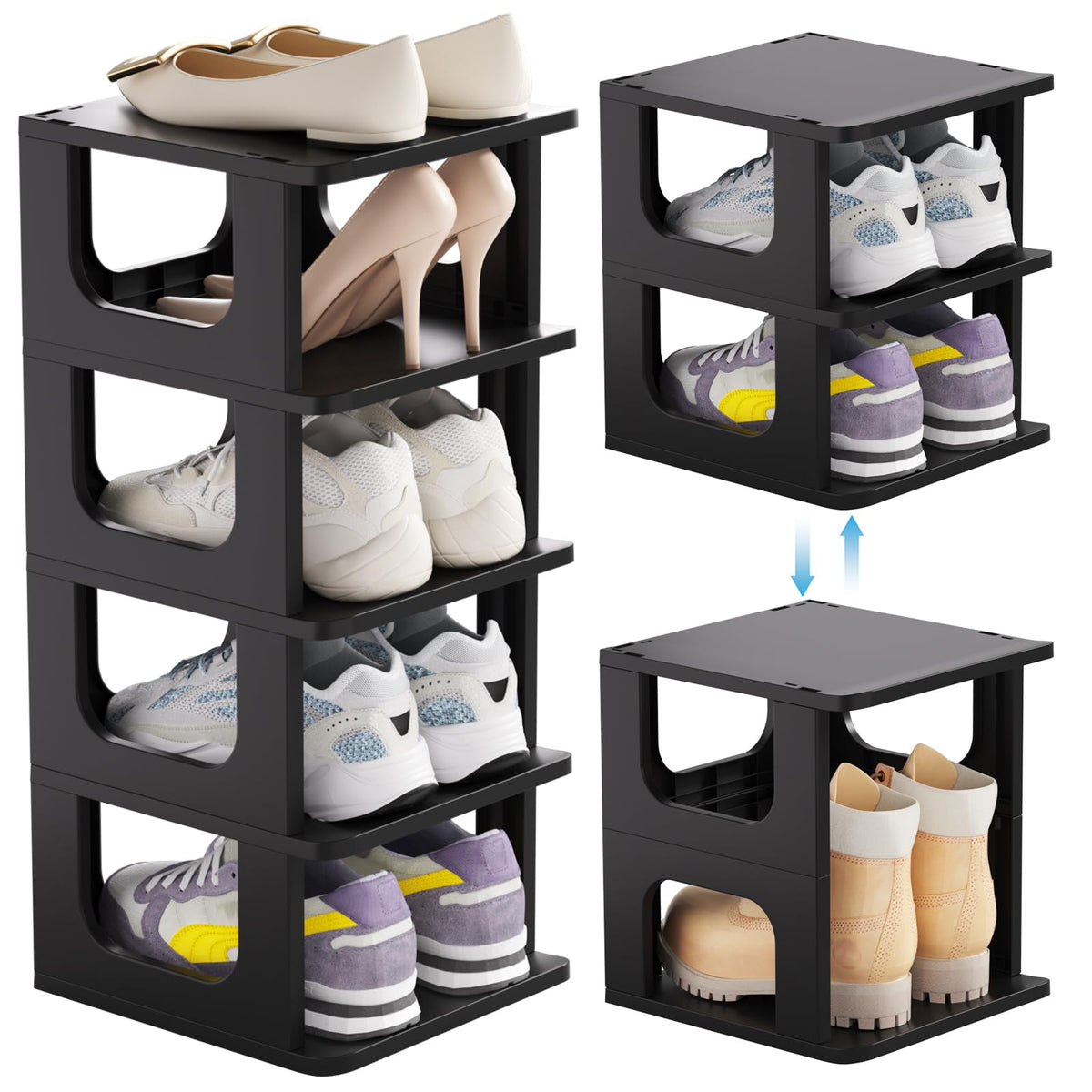 HAIXIN 5-Tier Shoe Rack for Small Spaces Narrow Shoe Organizer - Image 1