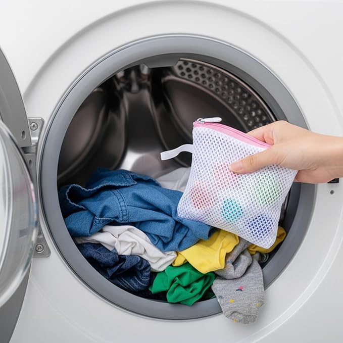 4 Pcs Small Laundry Mesh Bags Mini Washing Machine Underwear Washing Bag Lingerie Bags for Delicates Mini Mesh Net Foldable for Underwear Panties Bra Small Accessories