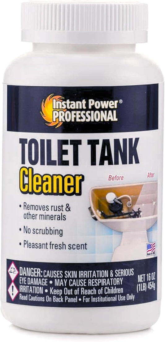 Instant Power Professional Toilet Tank Cleaner - Bathroom Toilet Cleaning Powder, Removes Rust and Odors, No Scrubbing, Made in USA, Pleasant Fresh Scent - 16 oz (1 lb)