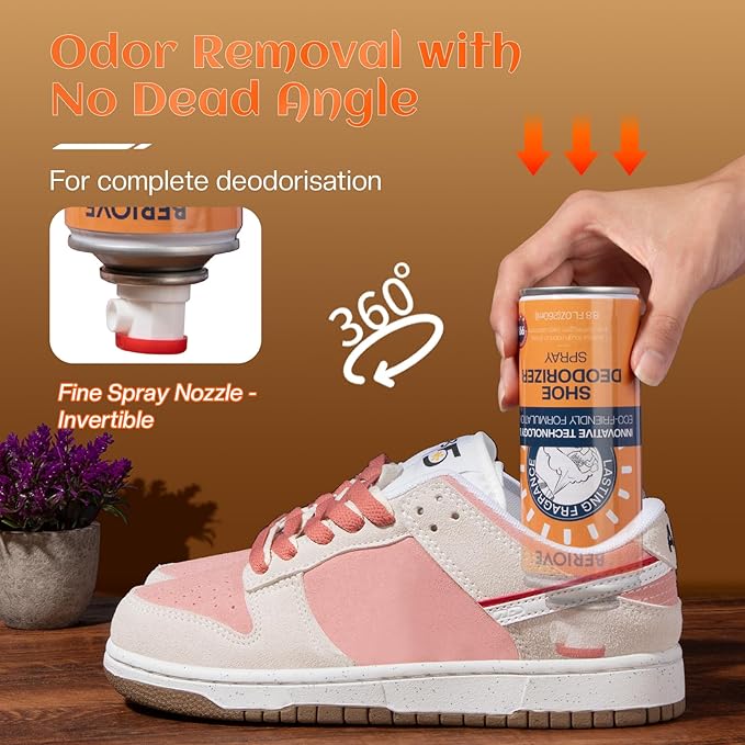 Foot Shoe Odor Spray, Eliminator Shoe Deodorizer Spray Smell Eaters for Feet, Sneaker, Boot-Natural Remover Deodorant Sports