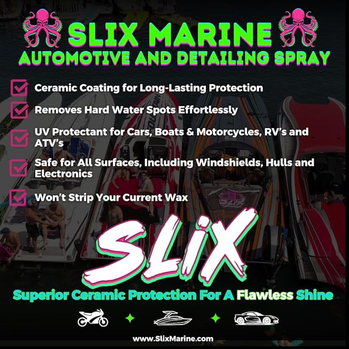 Car and Boat Ceramic Detailing Spray | Hard Water Spot Remover | Surface Cleaner | Car, Boat, Marine ATV/UTV and Motorcycle Wax | Professional Grade Detailer | 32 FL Oz