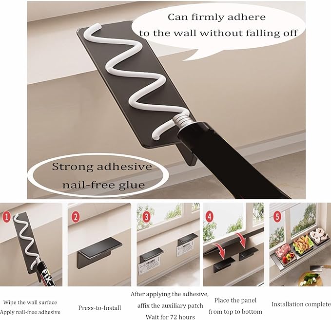 AWSAD Window Sill Extender 24x10in Countertop Extension Board with Magnetic Base Carbon Steel Ledge Plant Shelf for Kitchen, Bathroom (White, 23.6x9.8in)