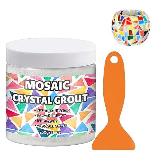 Mosaic Crystal Grout, Mosaics Tile Tools, Mosaic Tile Accessories – Essential for Handmade Grouting and Perfect for DIY Craft Projects (Translucent, 8.8oz)