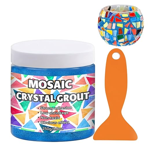 Mosaic Crystal Grout, Mosaics Tile Tools, Mosaic Tile Accessories – Essential for Handmade Grouting and Perfect for DIY Craft Projects (Azure, 8.8oz)
