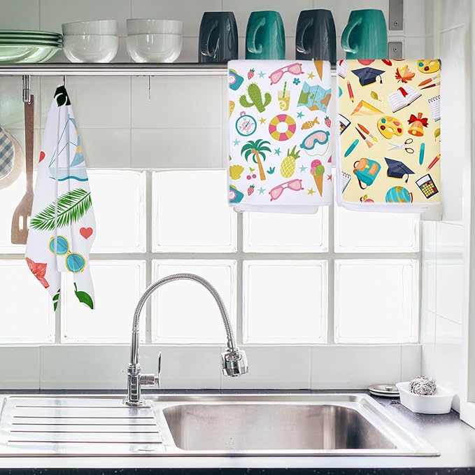 Patelai Sublimation Dishtowel Absorbent Multi Purpose Kitchen Dish Towels Blank DIY Dishcloth Bathroom Towel for Fall Christmas Kitchen Home Decor,16 x 24 Inch(6 Pieces)