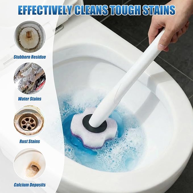 50 PCS Toilet Bowl Wand Refills, Replacement Heads for Bathroom Washroom Cleaning Pads, Disposable Toilet Brush Refills Compatible with Household Brush Scrubber Cleaning Refill Lavender Breeze Purple