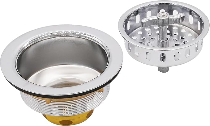 Westbrass R213-26 Wing Nut Style Large Kitchen Basket Strainer, Polished Chrome