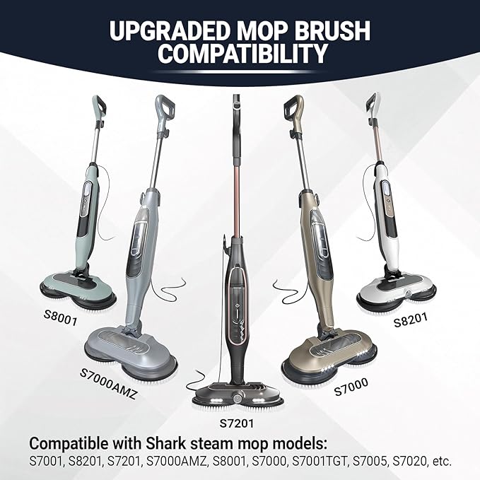 2 Pack Replacement Brush Heads for Shark Steam Mop S7000/S7001/S8201 Series, Deep Cleaning for Tiles Hardwood Floor (White)
