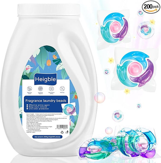 200 Count Laundry Detergent Pods Bulk 4 in 1 Washing Machine Detergent Pods Ultra Concentrated Tackles Tough Odors, Fruity Aroma