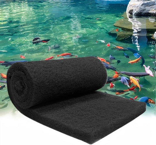Aquarium Carbon Pad -Premium Cut to Fit Carbon Infused Filter Pad Media for Crystal Clear Fish Tank and Ponds (10.5x36in)