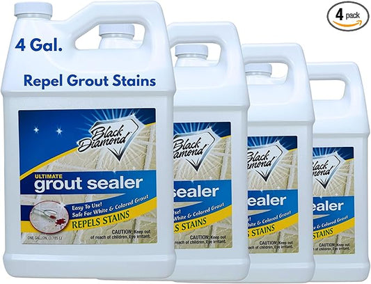 ULTIMATE GROUT SEALER – Professional Strength Tile, Stone & Grout Protection for Showers, Floors & Backsplashes | Easy-Clean, Stain & Moisture Repellent – Low Odor Contractor Grade (4 Gal)