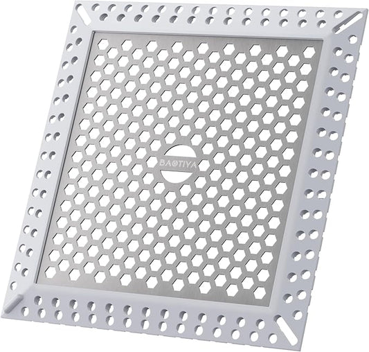 Not Moving Shower Drain Hair Catcher,Effective Hair Catcher Shower Drain,Square Flat Shower Drain Cover Protector Filter,Efficient Drainage,Hair Trap Stopper (Gray, 4 inch)