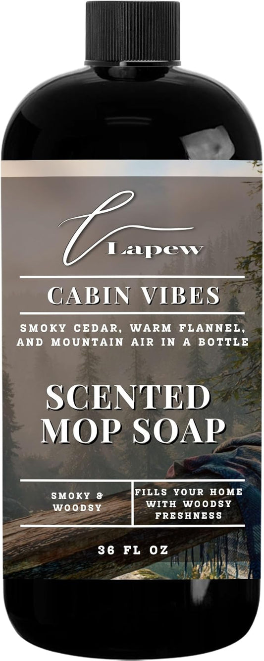 Lapew Cabin Vibes Scented Mop Soap - Luxury Floor Cleaner Concentrate for Mopping Tile, Laminate, Vinyl & Hardwood | Streak-Free, Low-Foam | 36 oz