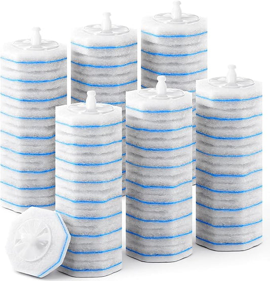 50 PCS Disposable Toilet Brush Refills, Toilet Wand Cleaner Toilets Bowl Wand Refills High-Density Fresh Scent and Powerful Cleaning Effect for Bathroom Cleaning Compatible Heads