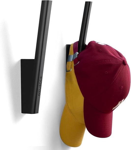 Hat Hook for Baseball Caps – Wall Mounted Vertical Hat Holder, Multi-Purpose Wall Hook, Closet Cap Organizer, Sturdy Compact, Easy to Install