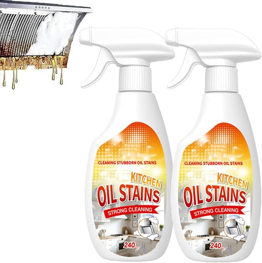 Clean Kitchen Up Oil Stains Spray,Fiell Heavy-Duty Kitchen Degreaser Foam Cleaner,Multi functiona Oil & Stain Foam Remover Spray,For Oven, Counter Tops Stove Range Hood (2pcs)